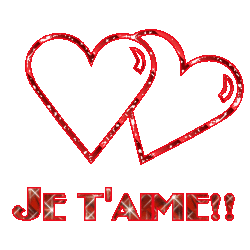 Gif animé je t'aime double coeurs